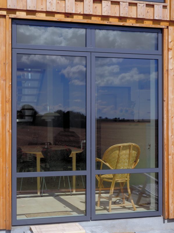 Aluminium shopfront doors